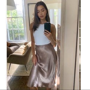 ARITZIA SLIP SKIRT IN CLAY